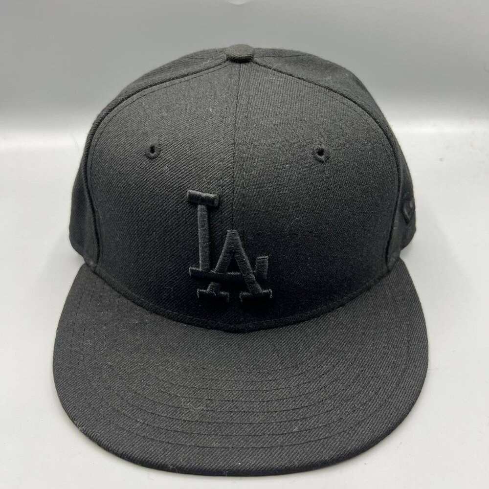 Los Angeles LA Dodgers Hat 7 Black Embroidered Logo 59Fifty New Era Fitted‎ Cap